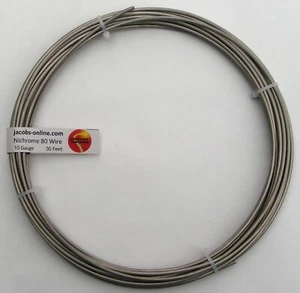 Nichrome 80 Widerstandsdraht, 10 AWG (Stärke), 30 Fuß - Bild 1 von 1
