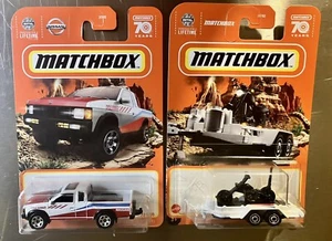 Matchbox 95 Nissan Hardbody D21 & MBX Cycle Trailer Chopper - Picture 1 of 12
