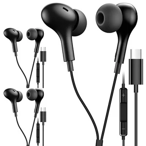 3x USB-C Earphones Headphones For Apple iPhone 16 15 Pro Max Plus Wired Earbuds - Picture 1 of 9