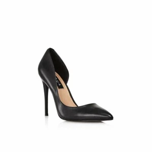 Aqua Women's Dion Half d'Orsay Leather High Heel Pumps Black Size 10 NWB - Picture 1 of 10