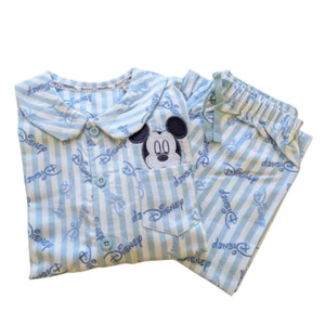 Blue Disney Button up Kids Pyjamas - Matching Storage Bag Childrens Nightwear - Picture 1 of 11
