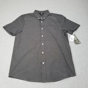 Volcom Shirt Men's Medium Gray Short Sleeve Button Up Skate Beach Vacation New - Picture 1 of 12
