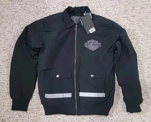 Harley Davidson Garage Jacket Woven Black ZipOut Vest 97420-24VM Mens Size Small - Picture 1 of 18