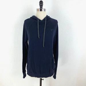 American Eagle Outfitters Hooded Sweatshirt Medium Dark Blue Pocket Pullover - Picture 1 of 7