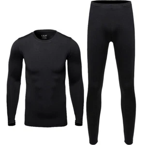 Mens Compression Thermal Base Layer Long Shirt Tops Pants Set Training Workout - Picture 1 of 14