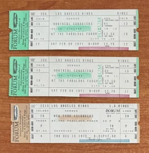 vintage 1970s NHL ISLANDERS & CANADIENS @ LOS ANGELES KINGS HOCKEY TICKETS (3) - Picture 1 of 1