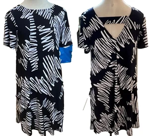 NWOT Joseph Ribkoff Dress Black & white abstract sz 8 - Picture 1 of 8