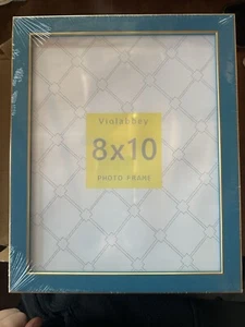 Violabbey 8x10 Picture Frames Set Of 4 | Modern Style Glass Picture Frames BLUE - Picture 1 of 6