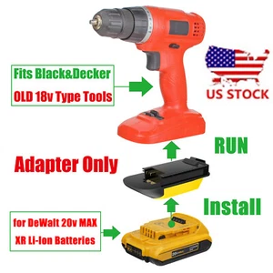1x Adaptor fits DeWalt 20V XR Batteries To for Black & Decker 18v Old Style Tool - Picture 1 of 7