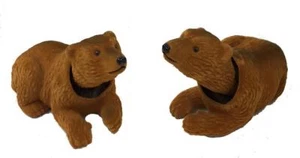 NEU 2 MOVING HEAD WILDE BRAUNBÄREN Bär Neuheit Spielzeug WACKELKÖPFE Animai Bearsl - Bild 1 von 1