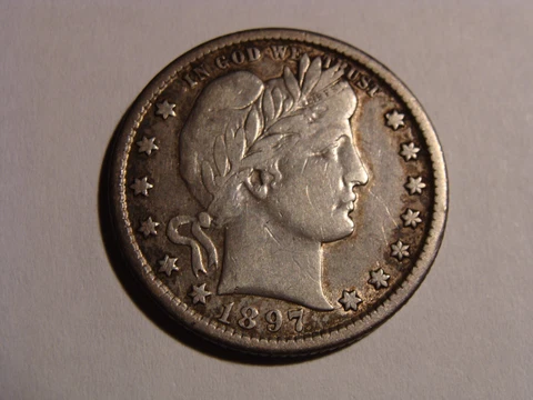1897-O Barber Quarter - nearly XF condition Cover