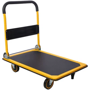 Foldable Platform Truck Push Dolly 660 lb. Weight Capacity Black and Yellow - Picture 1 of 17