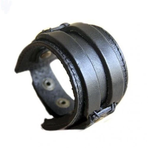 Bracciale Nero Vintage Surfer Biker Per Uomo WOW - Immagine 1 di 1