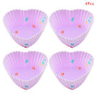 4Pcs Silicone Mold Heart Shape Cupcake Muffin Cup Baking Egg Tart Jelly Mold Sp