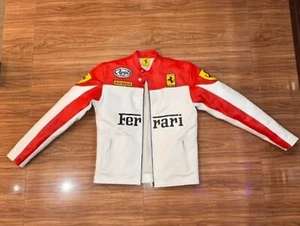 Ferrari Vintage Cowhide Leather Motorbike Jacket - F1 Racing Inspired - Picture 1 of 8