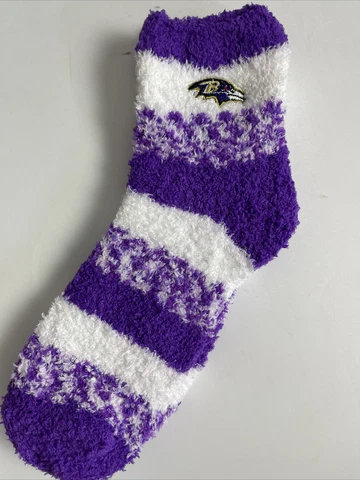 Baltimore Ravens FBF Womens Cozy Fuzzy Sleep Socks OSFM New Free ship! (FZ) Cover