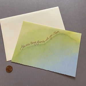 Vtg Greeting Card Hallmark Loving Feelings Watercolor Lover Valentines Blank - Picture 1 of 3