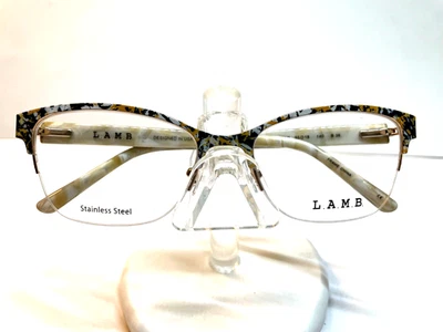 NUEVO L.A.M.B. GAFAS de Gwen Stefani LA091 DORADO SEMI SIN MONTURA Foto 1 de 3