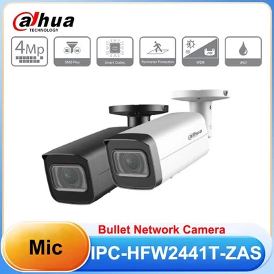 Dahua IPC-HFW2441T-ZAS 4MP IR 5X Vari-focal Zoom Bullet WizSense Network Camera - Image 1 of 4