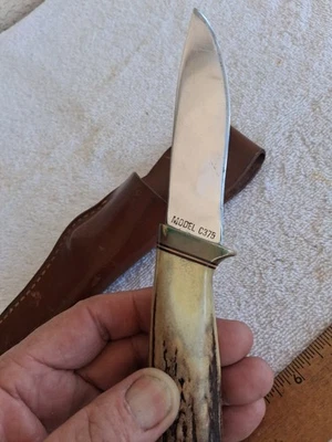 Gerber Портленд Орегон модель C375 фиксированное лезвие нож олень ручки и ножны США - Изображение 1 из 4