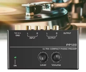 PREAMPLIFICADOR DE FONO DE LUJO para tocadiscos ¡Salida de línea ajustable y salida de auriculares! - Imagen 1 de 4