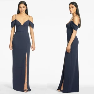 Sachin & Babi Bretagne Schulterfreies Kleid Navy Gr. 16 W Herzausschnitt - Bild 1 von 10