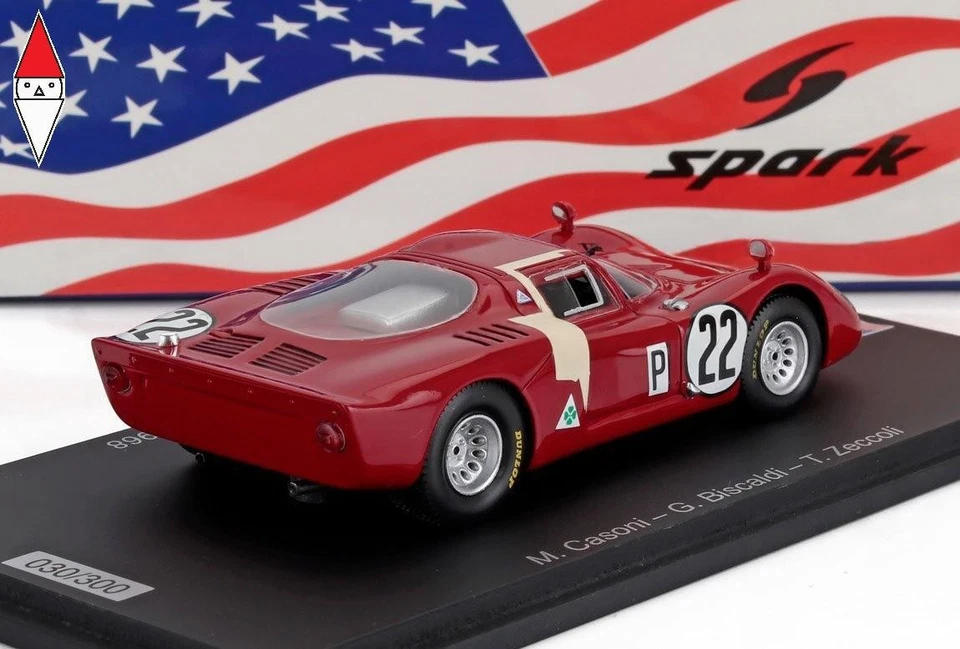 1/43 SPARK ALFA ROMEO T33.2 TEAM AUTODELTA SPA N 22 24h DAYTONA 1968 - Immagine 1 di 2