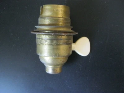 Douille ancienne interrupteur à clé laiton lampe Gras Ravel gros culot art deco - Photo 1/4