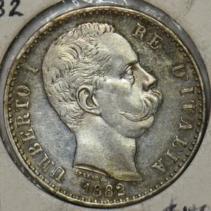 Italy 1882 2 Lire Toned UNC 491079 combine shipping - Picture 1 of 2