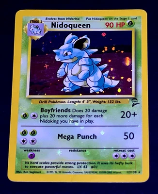 2000 Pokemon NIDOQUEEN Base Set 2 Edition HOLO BLEED Misprint ERROR Card 12/130 - Image 1 of 4