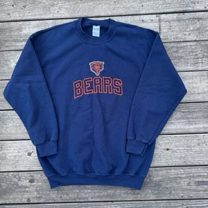 Vintage Chicago Bears Sweatshirt Mens L Blue Crew Neck Pullover 90s Logo - Picture 1 of 5