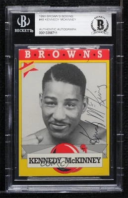 BAS 1993 Brown's Boxing Cards Kennedy McKinney #48 Authentic Auto - Image 1 of 2