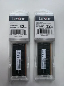 2x Lexar 32GB 64GB Kit DDR4-3200 SODIMM RAM (LD4AS032G-B3200GSST) NEU 64 GB 32 - Bild 1 von 1