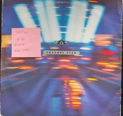 Erasure Star 3 Track Remix Vinyl Record VG/G+  L12MUTE111 1990 - Image 1 of 2