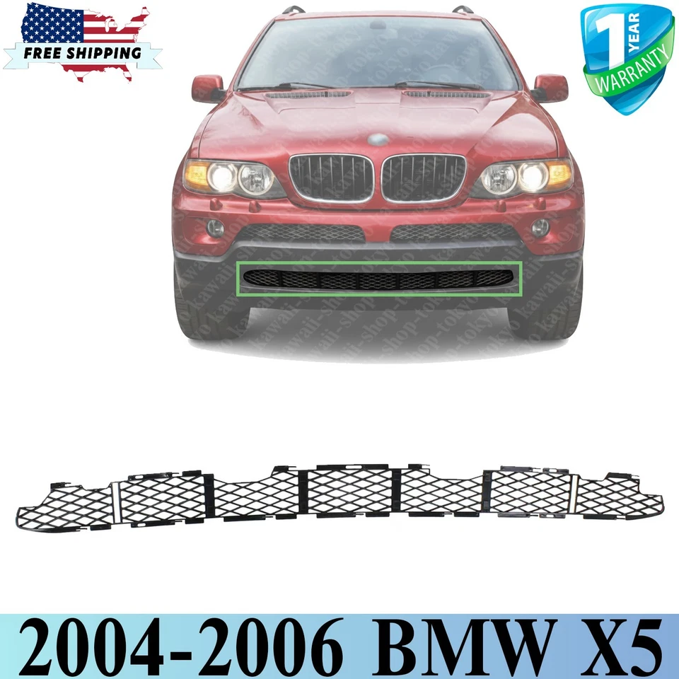 NEW Front Bumper Lower Grille Black For 2004-2006 BMW X5 Foto 1 de 4