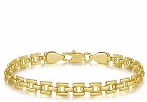 Pulsera de oro de 7,5" pulseras de oro de 14K para mujer y hombre cadena de reloj sin deslustre - Imagen 1 de 12