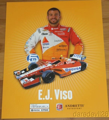 2013 E.J. Viso PDVSA Citgo Chevy Dallara Indy Car postcard Cover