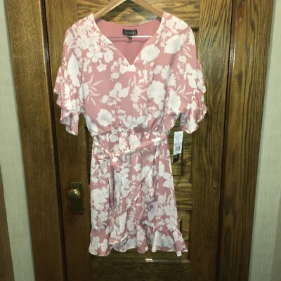 Vestido para mujer Luxology rosa floral cuello en V talla 6 Foto 1 de 4