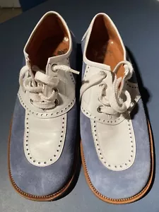 Export Made in Italy blau Wildleder Budapester Oxford Golfschuh Look Größe 10 D WUNDERSCHÖN - Bild 1 von 15