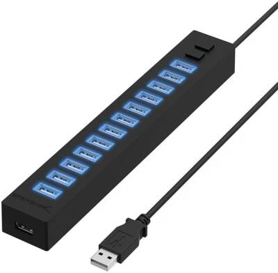 Sabrent 13 Port USB 2.0 Hub with Power Adapter and 2 Control Switches (HB-U14P) - Image 1 of 4