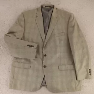 Prince of Wales Check Jacket 2XL Gray Glen Plaid Polyester Blazer Sport Coat 50R - Picture 1 of 15