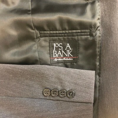 Jos A Bank Signature charcoal gray herringbone sport jacket men's size 38r 2B1V - Image 1 of 4