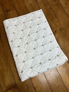 Pottery Barn Kids Modern Baby White and Gold Geometric Large Crib Quilt 36x50