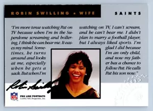Robin Swilling 1992 Pro Line retratos esposas autógrafos automático New Orleans Saints - Imagen 1 de 2