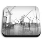 Square MDF Magnets - BW - Construction Crane prints  #36225