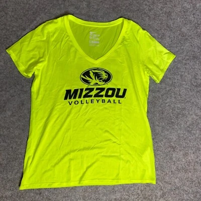 Mizzou Tigers Women Extra Large Neon Green Nike Short Sleeve Tee NCAA Volleyball - Image 1 of 4