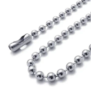 Lote de 30 cadenas de bolas de acero inoxidable 24" plata al por mayor para joyería - Imagen 1 de 7