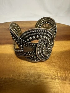 Silberfarbenes klobiges Armreif Armband - Bild 1 von 5