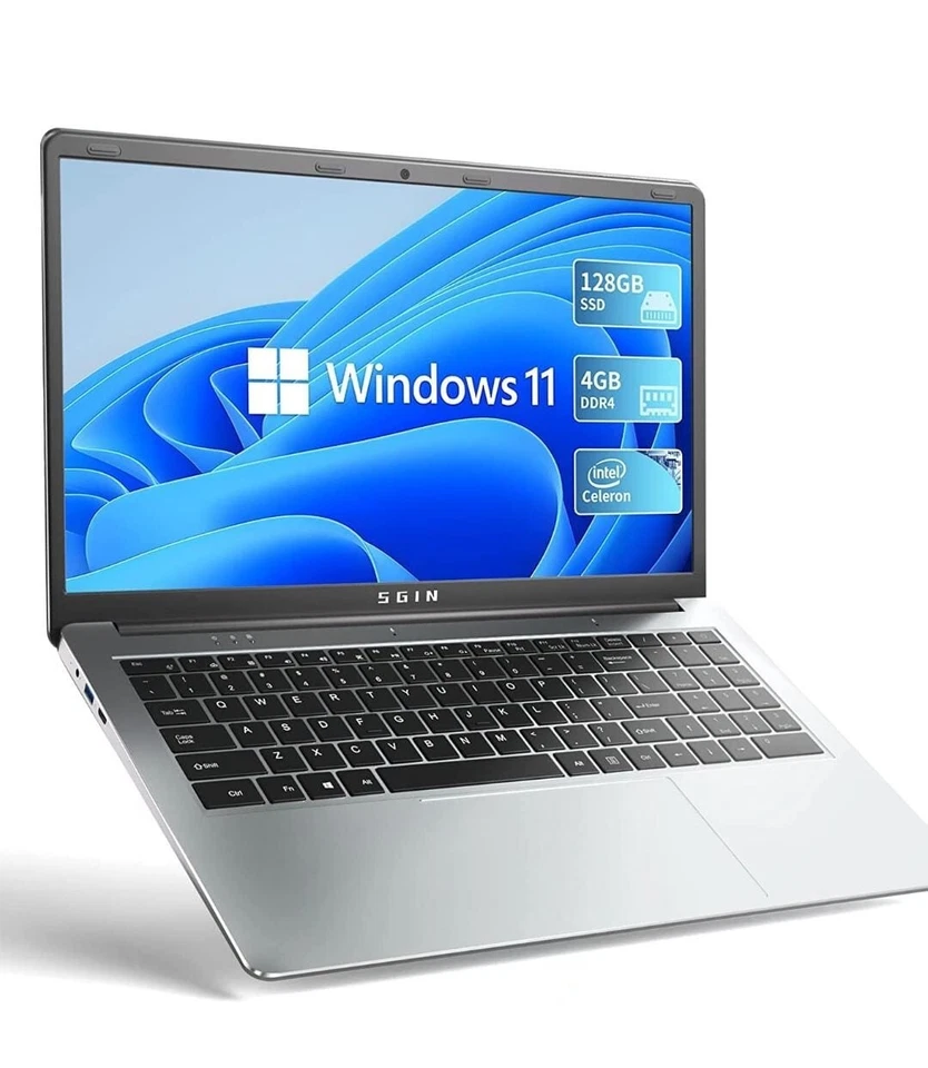 Computer Portatile Windows 11, HD da Notebook, 4GB DDR4, 128GB ROM,USB 3.0 - Immagine 1 di 4