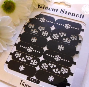 Nail Art Diecut Maniküre Schablonen Guide Weihnachten Schneeflockenspitze Maniküre Aufkleber S21 - Bild 1 von 2